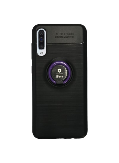 Samsung Galaxy A50 (A505) New iFace Yüzük Tutuculu Arka Kapak Halka-Mor