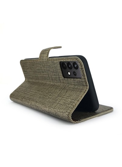 Samsung Galaxy A52 (A525) Kılıf FitCase Fabric Kapaklı Cüzdanlı