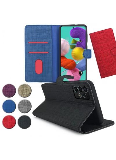 Samsung Galaxy A53 5G Kılıf FitCase Fabric Kapaklı Cüzdanlı