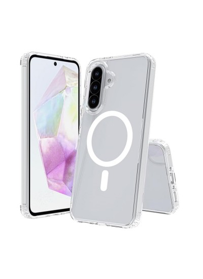 Samsung Galaxy A56 Kılıf Magsafe Özellikli Şeffaf Silikon Kapak