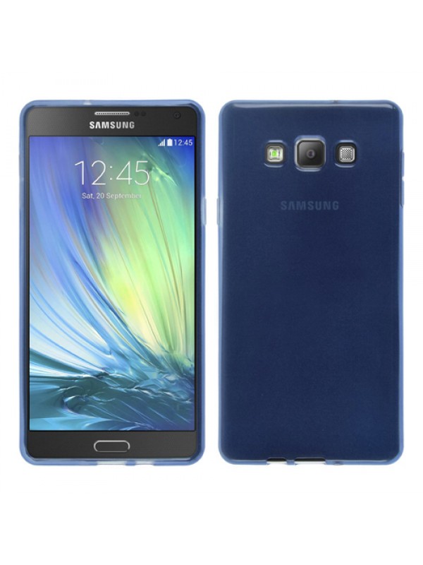 Samsung Galaxy A7 (A700) Kılıf Soft Silikon Şeffaf-Mavi Arka Kapak…
