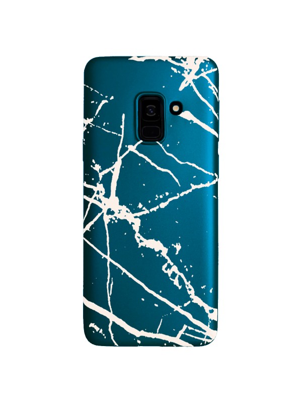 Samsung Galaxy A8 Plus (A730) Fırça Desen Silikon Arka Kapak Mavi&hellip;