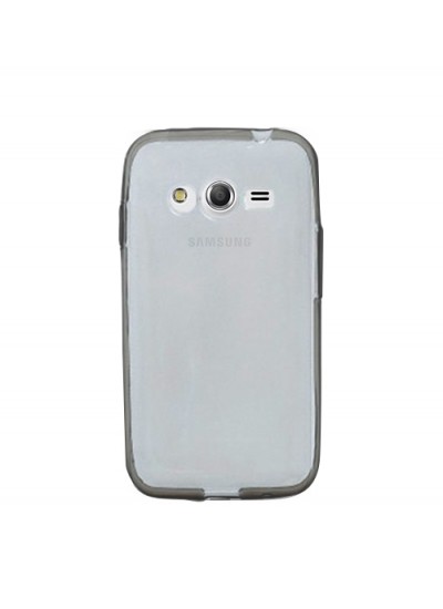 Samsung Galaxy Ace 4 (G313) Kılıf Soft Silikon Şeffaf-Siyah Arka Kapak