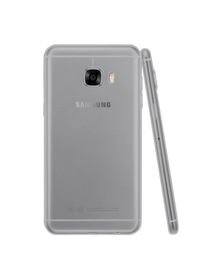 Samsung Galaxy C5 (C5000) Kılıf Soft Silikon Şeffaf-Siyah Arka Kapak