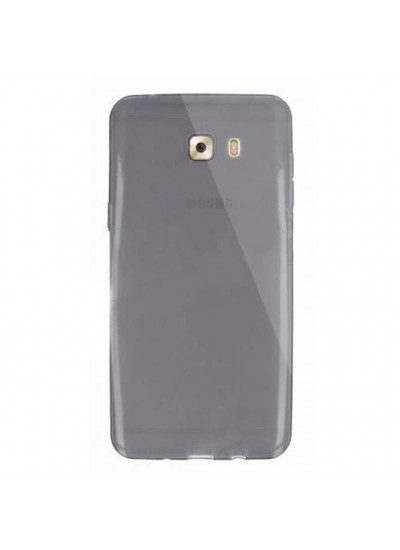 Samsung Galaxy C9 Pro (C9000) Kılıf Soft Silikon Şeffaf-Siyah Arka Kapak