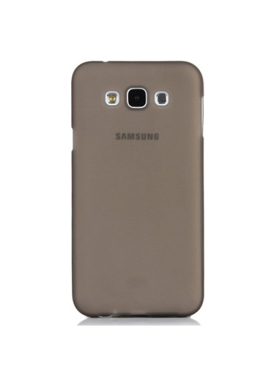 Samsung Galaxy E7 (E700) Kılıf Soft Silikon Şeffaf-Siyah Arka Kapak