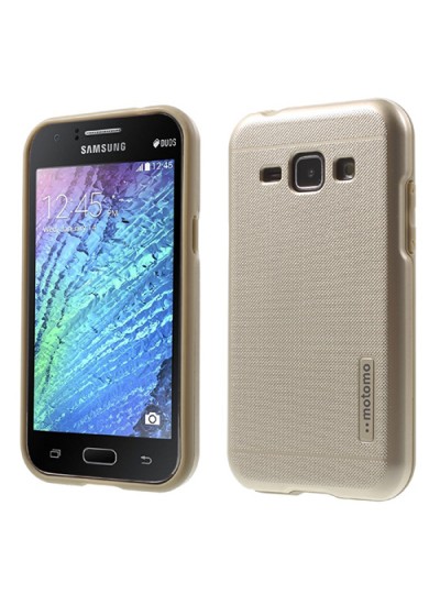 Samsung Galaxy J1 Ace Kılıf Motomo Sert Arka Kapak Gold