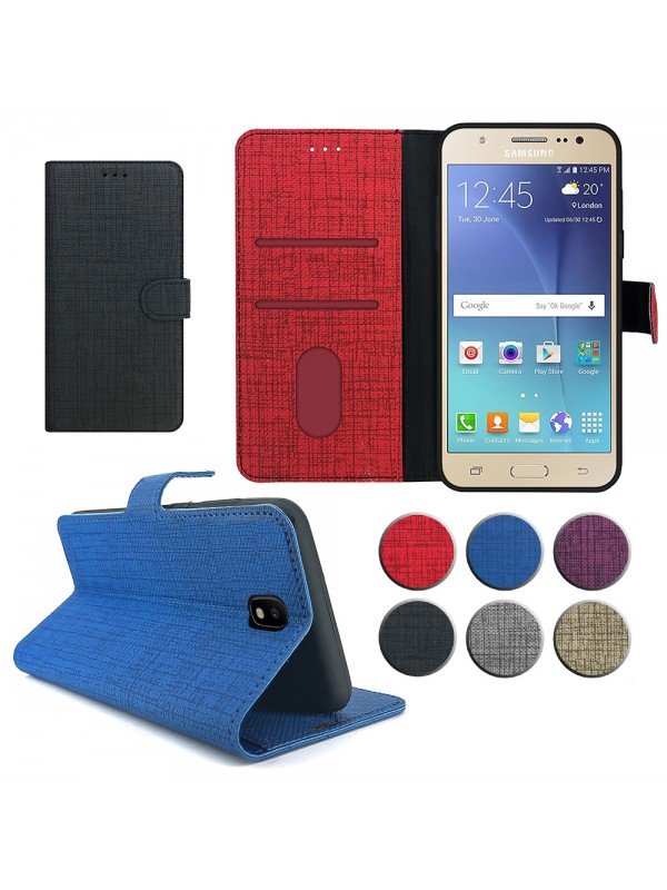 Samsung Galaxy J3 Pro (J330) Kılıf FitCase Fabric Kapaklı Cüzdanlı…