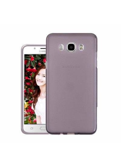 Samsung Galaxy J5 2016 (J510) Kılıf Soft Silikon Şeffaf-Siyah Arka Kapak