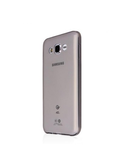 Samsung Galaxy J5 Core Kılıf Soft Silikon Şeffaf-Siyah Arka Kapak