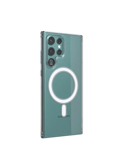 Samsung Galaxy S22 Ultra Kılıf Magsafe Özellikli Şeffaf Silikon Kapak