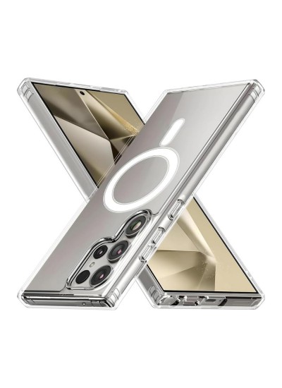 Samsung Galaxy S23 Ultra Kılıf Magsafe Özellikli Şeffaf Silikon Kapak