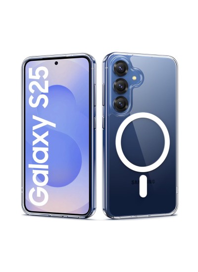 Samsung Galaxy S25 Kılıf Magsafe Özellikli Şeffaf Silikon Kapak