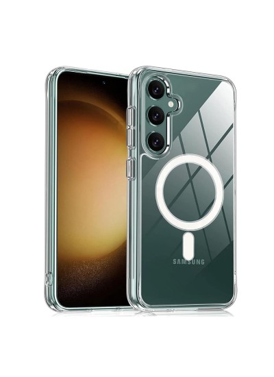 Samsung Galaxy S25 Plus Kılıf Magsafe Özellikli Şeffaf Silikon Kapak