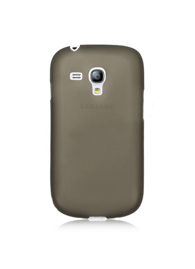 Samsung Galaxy S3 Mini (I8190-I8200) Kılıf Soft Silikon Şeffaf-Siyah Arka Kapak