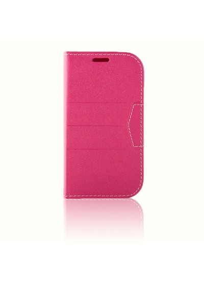 Samsung Galaxy S4 (I9500) Dikişli ve Gizli Mıknatıslı Tiger Kılıf Pembe