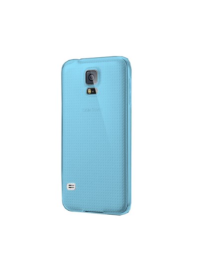 Samsung Galaxy S5 (G900) Kılıf Soft Silikon Şeffaf-Mavi Arka Kapak