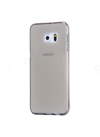 Samsung Galaxy S6 (G920) Kılıf Soft Silikon Şeffaf-Siyah Arka Kapak