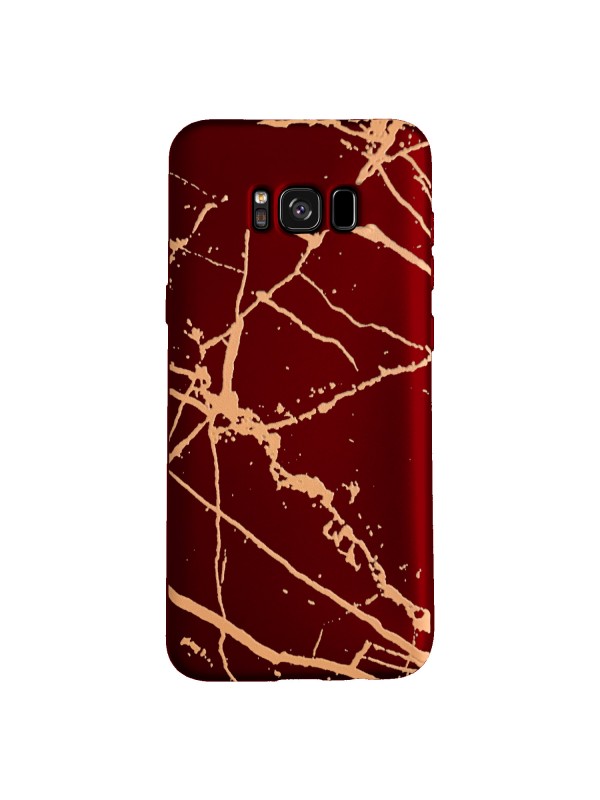 Samsung Galaxy S8 Plus (G955) Fırça Desen Silikon Arka Kapak Kırmızı…