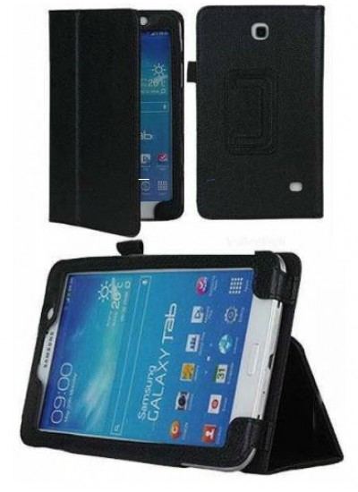 Samsung Galaxy Tab 4 T230 7" Standlı Yan Kapaklı Kılıf Siyah