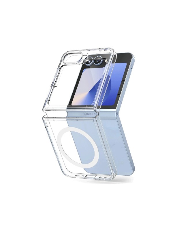 Samsung Galaxy Z Flip7 Kılıf Magsafe Özellikli Şeffaf Silikon Kapa…