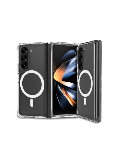 Samsung Galaxy Z Fold4 Kılıf Magsafe Özellikli Şeffaf Silikon Kapak