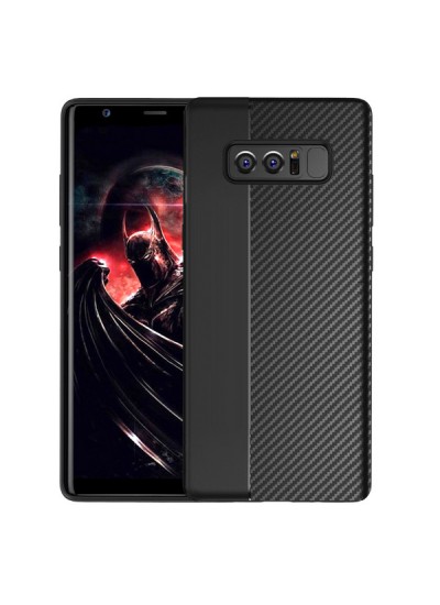 Samsung Note 8 (N950) Half Carbon Silikon Arka Kapak Siyah