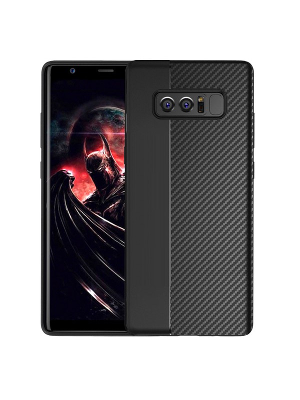 Samsung Note 8 (N950) Half Carbon Silikon Arka Kapak Siyah…