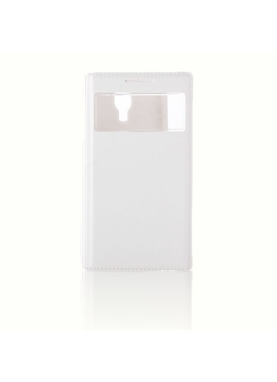 Samsung S4 I9500 Dikişli Yan Kapaklı TPU Kılıf Beyaz