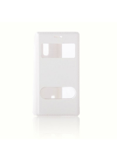 Samsung S5 Mini G800 Dikişli Yan Kapaklı TPU Kılıf Beyaz