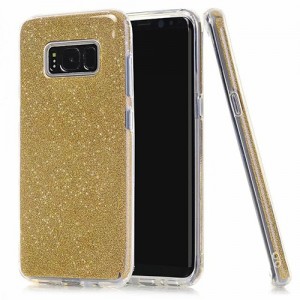 Samsung S8 (G950) 3in1 Simli Silikon Arka Kapak Gold