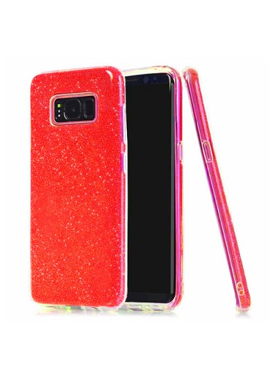 Samsung S8 Plus (G955) 3in1 Simli Silikon Arka Kapak Kırmızı
