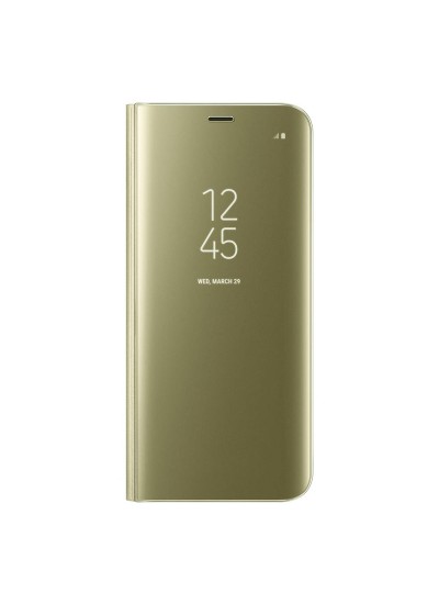 Samsung S9 Plus (G965) Clear View Flip Cover Standlı Kılıf Gold