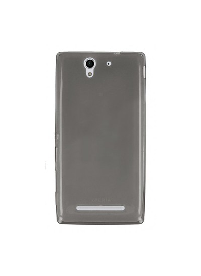 Sony Xperia C3 Kılıf Soft Silikon Şeffaf-Siyah Arka Kapak