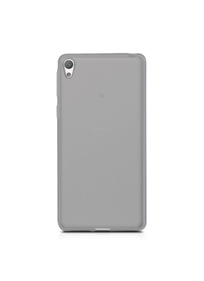 Sony Xperia E5 Kılıf Soft Silikon Şeffaf-Siyah Arka Kapak