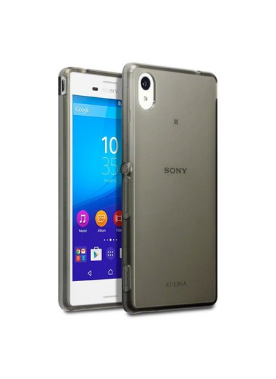 Sony Xperia M4 Aqua Kılıf Soft Silikon Şeffaf-Siyah Arka Kapak