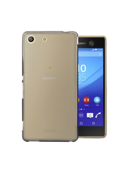 Sony Xperia M5 Kılıf Soft Silikon Şeffaf-Siyah Arka Kapak