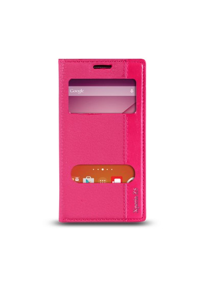 Sony Xperia Z4 Gizli Mıknatıslı Pencereli Magnum Kılıf Pembe