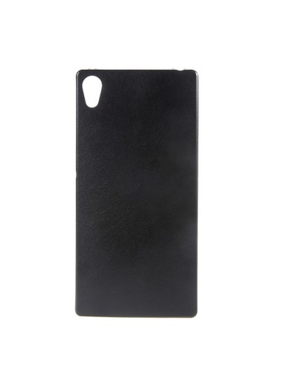 Sony Xperia Z4 Kılıf Deri Dokulu Arka Kapak Siyah