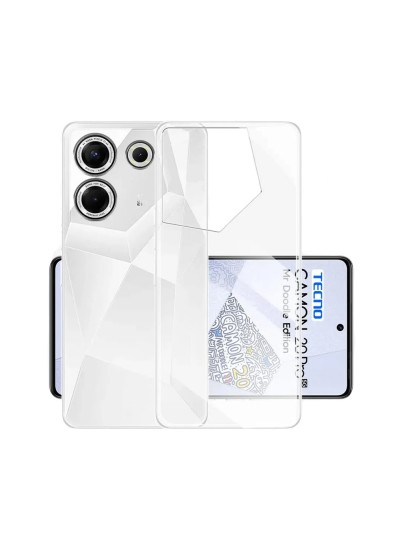 Tecno Camon 20 Pro Kılıf Silikon Şeffaf Arka Kapak