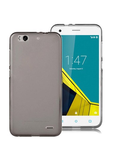 Vodafone Smart 6 Kılıf Soft Silikon Şeffaf-Siyah Arka Kapak
