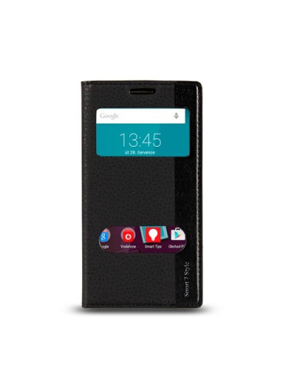Vodafone Smart 7 Style Gizli Mıknatıslı Pencereli Magnum Kılıf Siyah