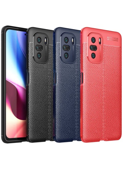 Xiaomi Poco F3 Kılıf Focus Deri Desen Silikon Arka Kapak