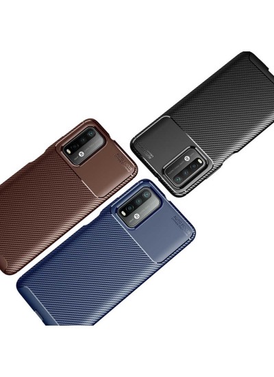 Xiaomi Poco M3 Kılıf Focus Carbon Desen Silikon Arka Kapak