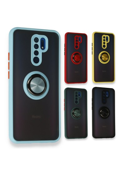 Xiaomi Redmi 9 Kılıf Montrea Ring Yüzük Stantlı Kapak