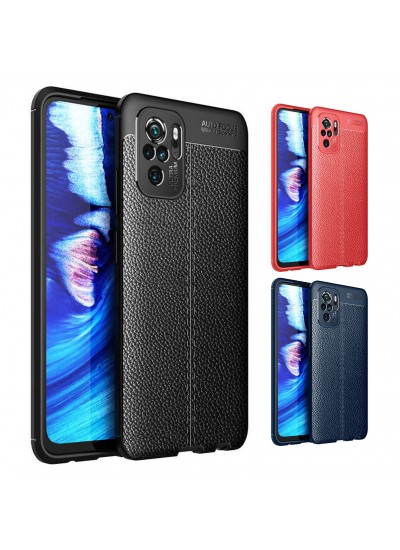 Xiaomi Redmi Note 10 4G Kılıf Focus Deri Desen Silikon Arka Kapak