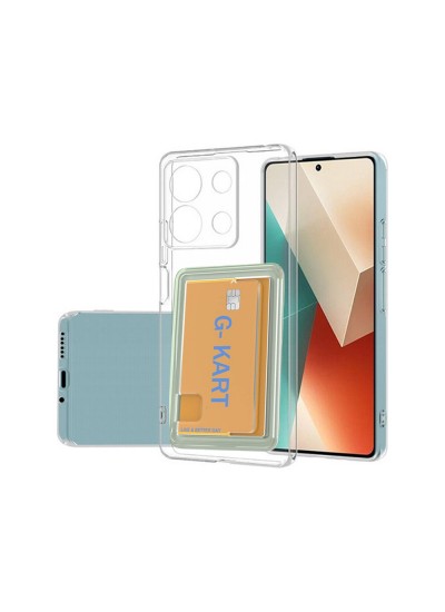 Xiaomi Redmi Note 13 4G Kılıf Cardy Şeffaf Kartlık Cepli Kapak