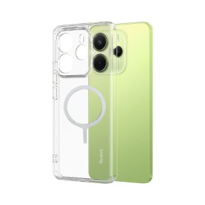 Xiaomi Redmi Note 14 4G Kılıf Combo Seri Magsafe Özellikli Sararmaz Sert Şeffaf Kapak