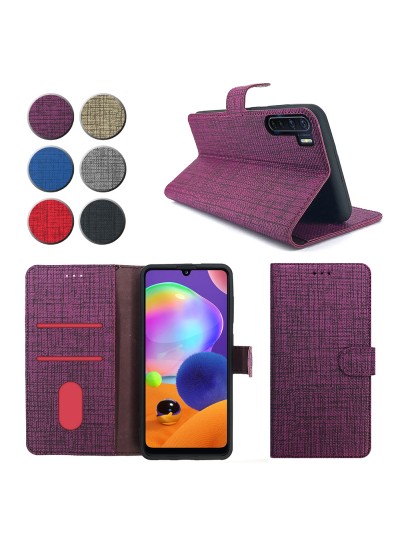 Xiaomi Redmi Note 8 Kılıf FitCase Fabric Kapaklı Cüzdanlı