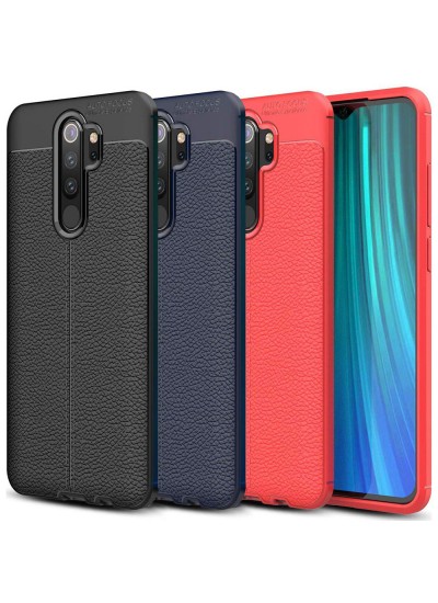 Xiaomi Redmi Note 8 Pro Kılıf Focus Deri Desen Silikon Arka Kapak